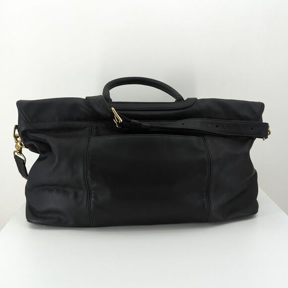 COACH Leather Weekender Duffel Gym Shoulder Bag Black Travel 1995 K5B-0522 VTG - Picture 8 of 11